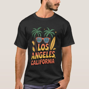 Los Angeles Kalifornien Palmträd Surfbräda Souveni T Shirt