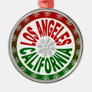 Los Angeles Kalifornien röd grön prydnad Julgransprydnad Metall