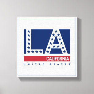 Los Angeles Kalifornien röd, vit- & Canvastryck