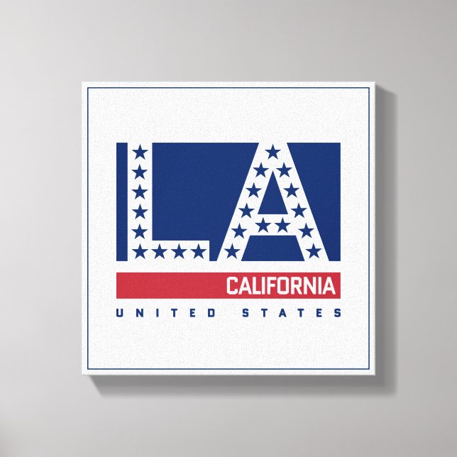 Los Angeles, Kalifornien | Röd, vit och blå Skylin Canvastryck (Framsida)