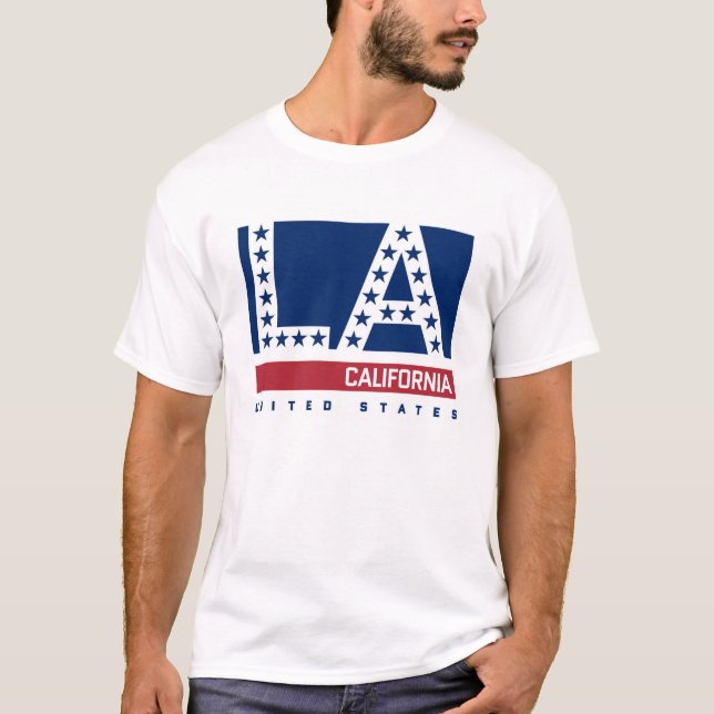 Los Angeles Kalifornien | röd, vit- & T-shirt (Framsida)