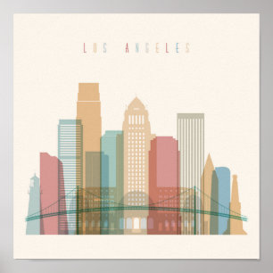 Los Angeles Kalifornien   stadshorisont Poster