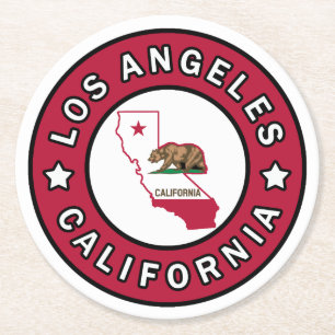 Los Angeles Kalifornien Underlägg Papper Rund