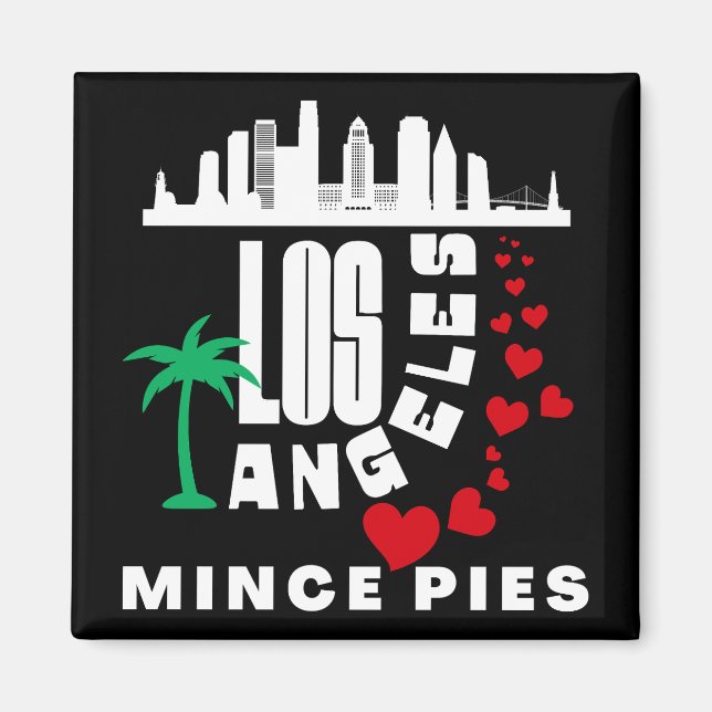 Los Angeles Kärlek Mince Paj Cityscape Magnet (Framsidan)