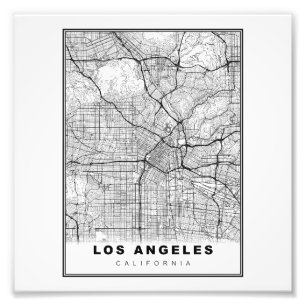 Los Angeles Karta Fototryck