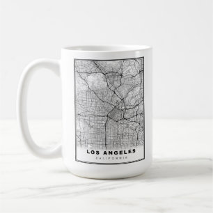 Los Angeles Karta Kaffemugg