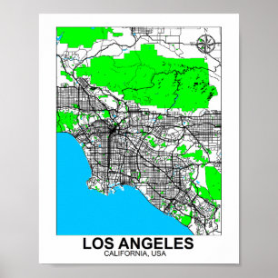 Los Angeles Karta Poster