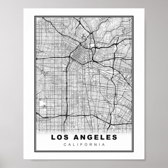Los Angeles Karta Poster (Framsidan)