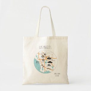 Los Angeles Karta Tote Tygkasse