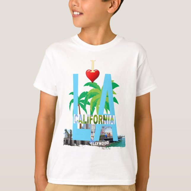 los angeles l a california city usa america t shirt (Framsida)