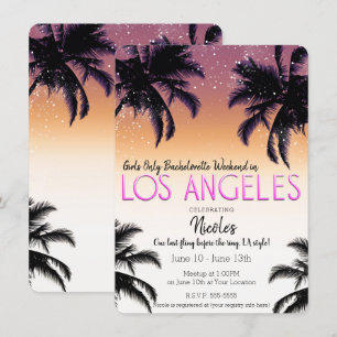 Los Angeles L.A. Tjej Weekend Möhippa Inbjudningar