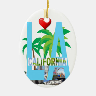 Los Angeles l en Kalifornien stad USA Amerika Julgransprydnad Keramik