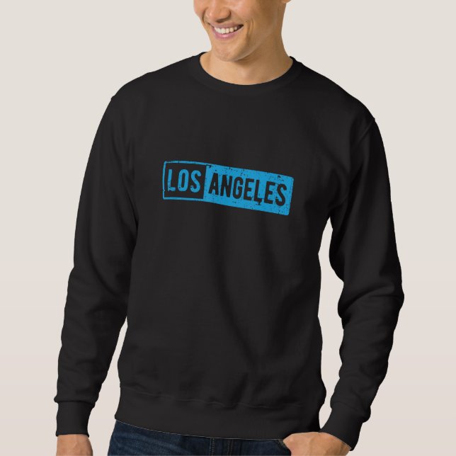 Los Angeles LA California Distress 1 Lång Ärmad Tröja (Framsida)