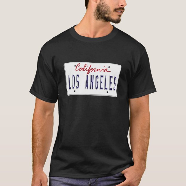 Los Angeles LA California License Plate US Graphic T Shirt (Framsida)