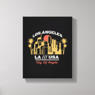 Los Angeles LA USA Stad av Änglar Siluett Design Canvastryck