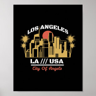 Los Angeles LA USA Stad av Änglar Siluett Design Poster