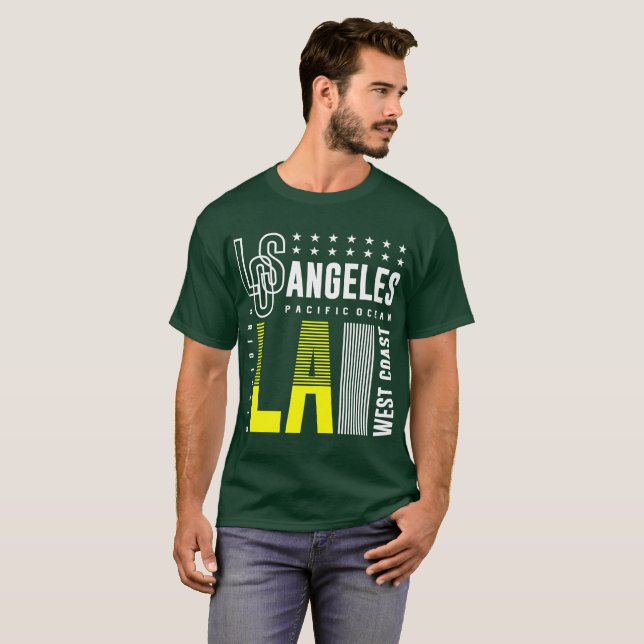 Los Angeles LA Väster Kusten T Shirt (Hel framsida)