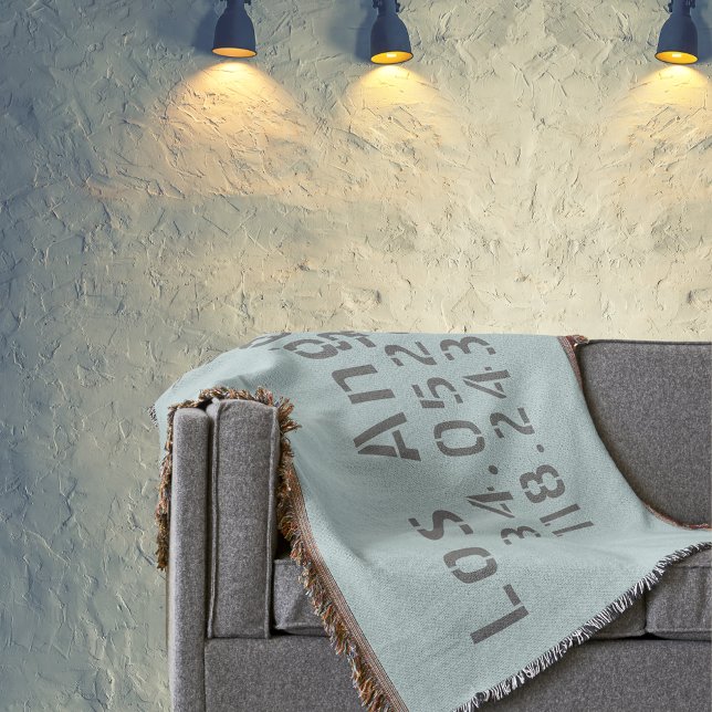 Los Angeles Latitude Longitud Filt (Cool blanket for your industrial aesthetic décor)