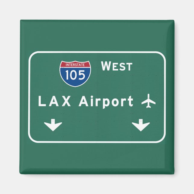 Los Angeles LAX Airport I-105 W Interstate Ca - Magnet (Framsidan)