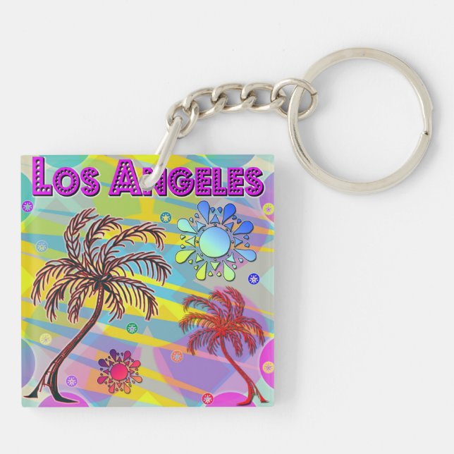 Los Angeles Lycklig och Hope Acrylic Keychain (Baksidan)