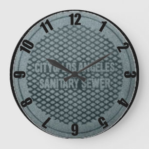 Los Angeles Man Hål Cover Customized Clock Stor Klocka