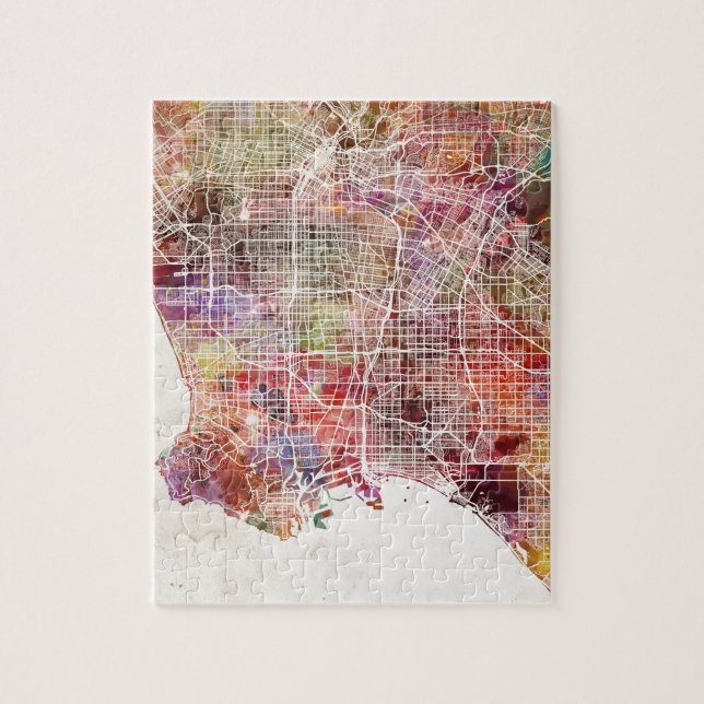 Los Angeles map Pussel (Vertikal)