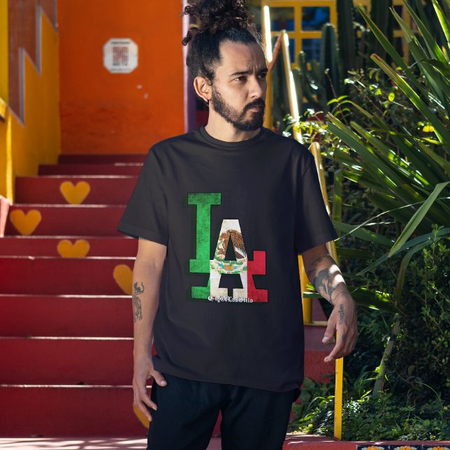 Los Angeles mexikansk flagga T Shirt (Skapare uppladdad)