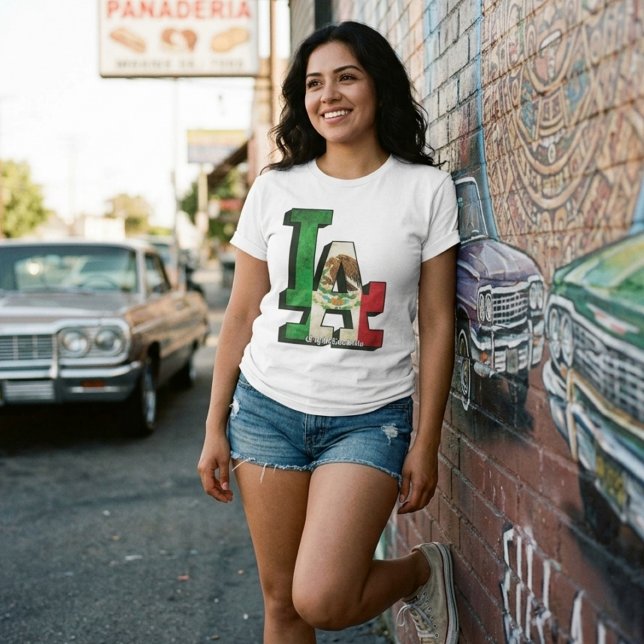 Los Angeles mexikanska flaggan T Shirt (Los Angeles Mexican Flag T-Shirt)