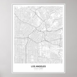 Los Angeles Minimalist Karta Poster (Stil 2)
