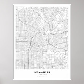 Los Angeles Minimalist Karta Poster (Stil 2)