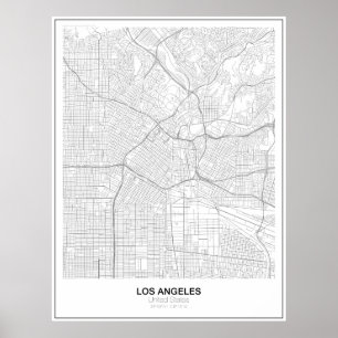 Los Angeles Minimalist kartaaffisch (stil 2) Poster