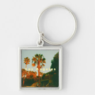 Los Angeles, Miracle Mile, West Hollywood Fyrkantig Silverfärgad Nyckelring