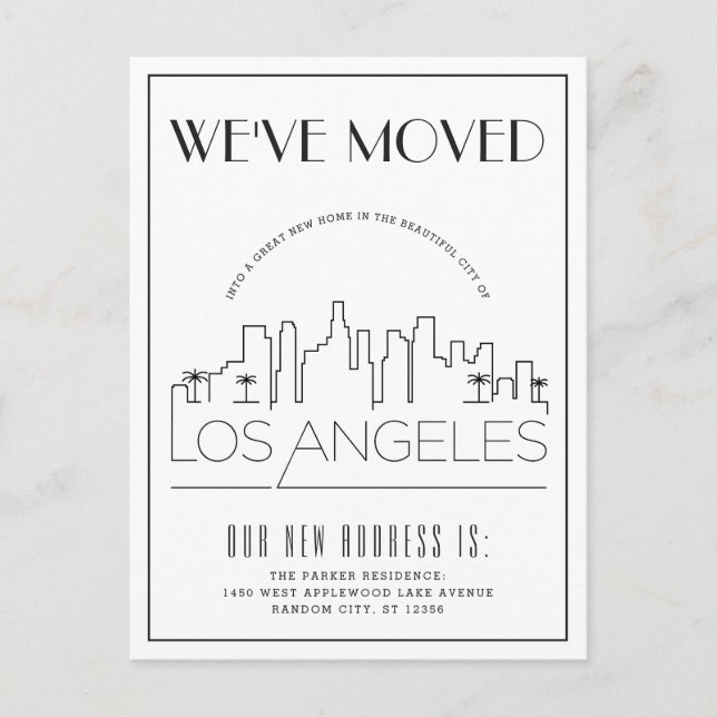 Los Angeles Modern Deco | Ny adress Meddelande Vykort (Framsida)
