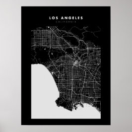 Los Angeles Mörk City Karta Poster