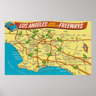 Los Angeles motorvägar Poster