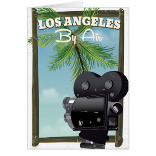 Los Angeles Movie Camera-reseaffisch Hälsningskort