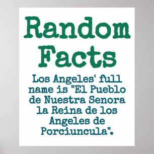 Los Angeles' Namn - Trivia Fact Poster