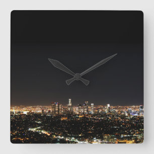 Los Angeles natt Fyrkantig Klocka