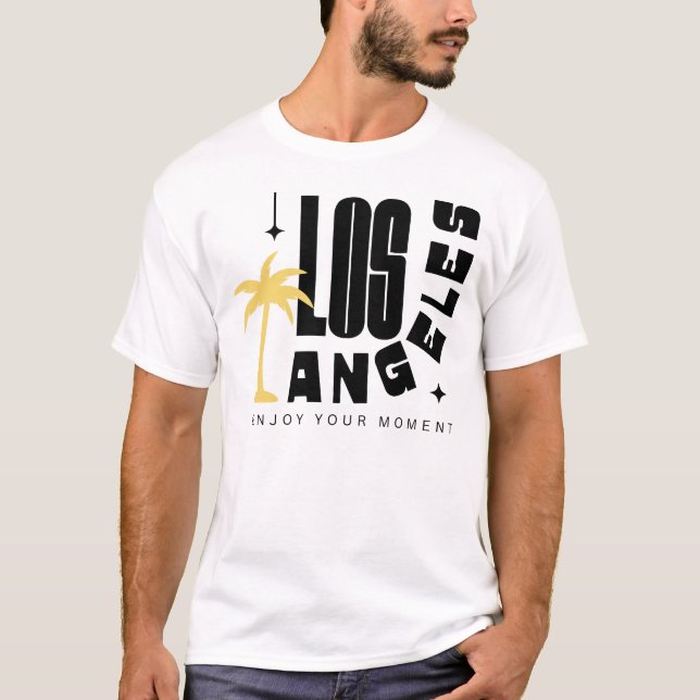 Los Angeles - Njut av ditt ögonblick, Retro T Shirt (Framsida)