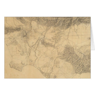 Los Angeles och San Bernardino Topografi Hälsningskort