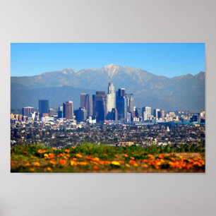 Los Angeles och San Gabriel-bergen Poster