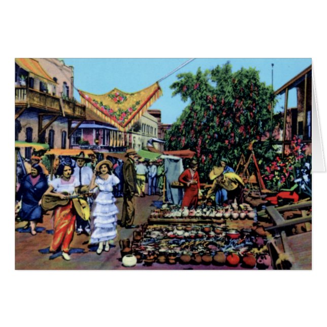 Los Angeles Olvera Street Hälsningskort (Framsidan Horizontal)