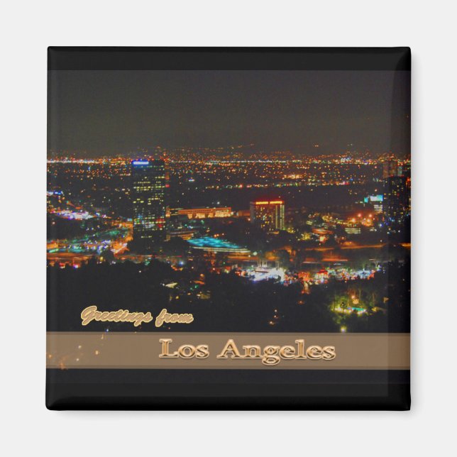 Los Angeles på natten från Mulholland Drive Magnet (Framsidan)