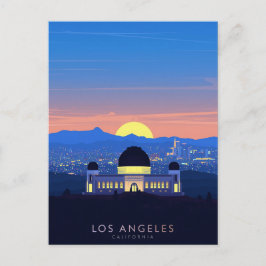 Los Angeles Palm Tree Sunset Graphic Vykort