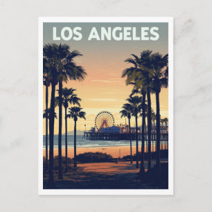 Los Angeles Palmer och Santa Monica Pier Vykort