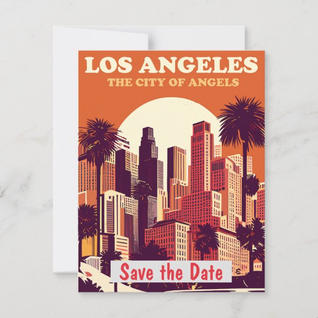 Los Angeles Palms Retro Inbjudan (Framsida)