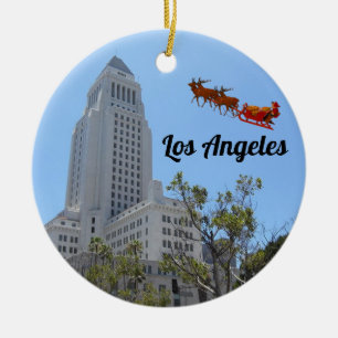 Los Angeles Panoramic Ceramic Ornamic Julgransprydnad Keramik