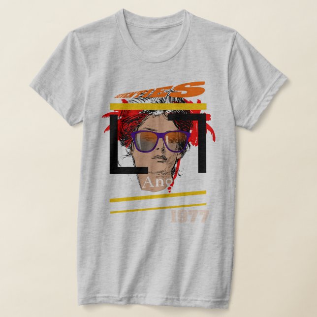 Los Angeles pop art californian-kvinna T Shirt (Laydown)