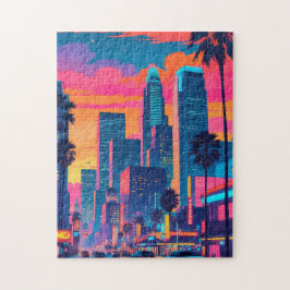 Los Angeles Pop Art Puzzle - Colorful California Pussel