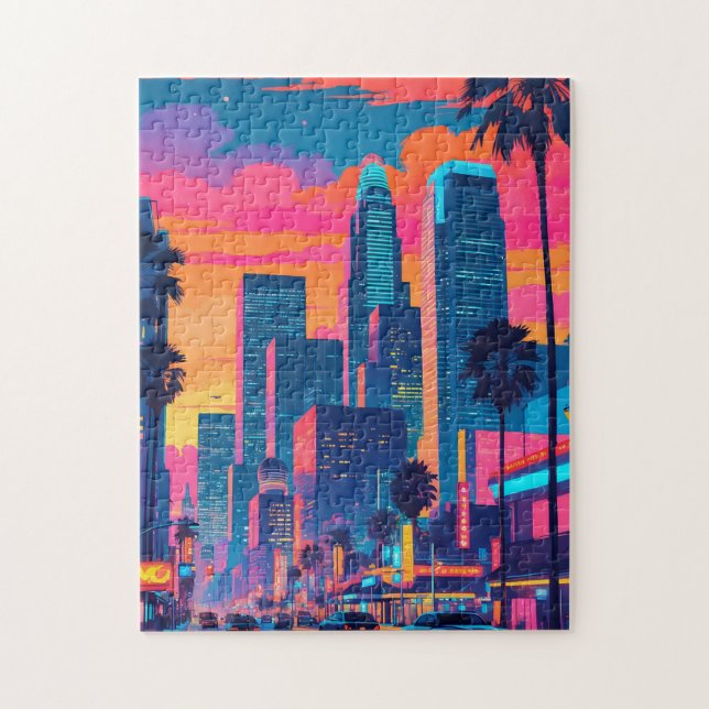 Los Angeles Pop Art Puzzle - Colorful California Pussel (Vertikal)